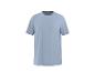 Einfaches hellblaues Herren-T-Shirt mit kurzen Ärmeln.