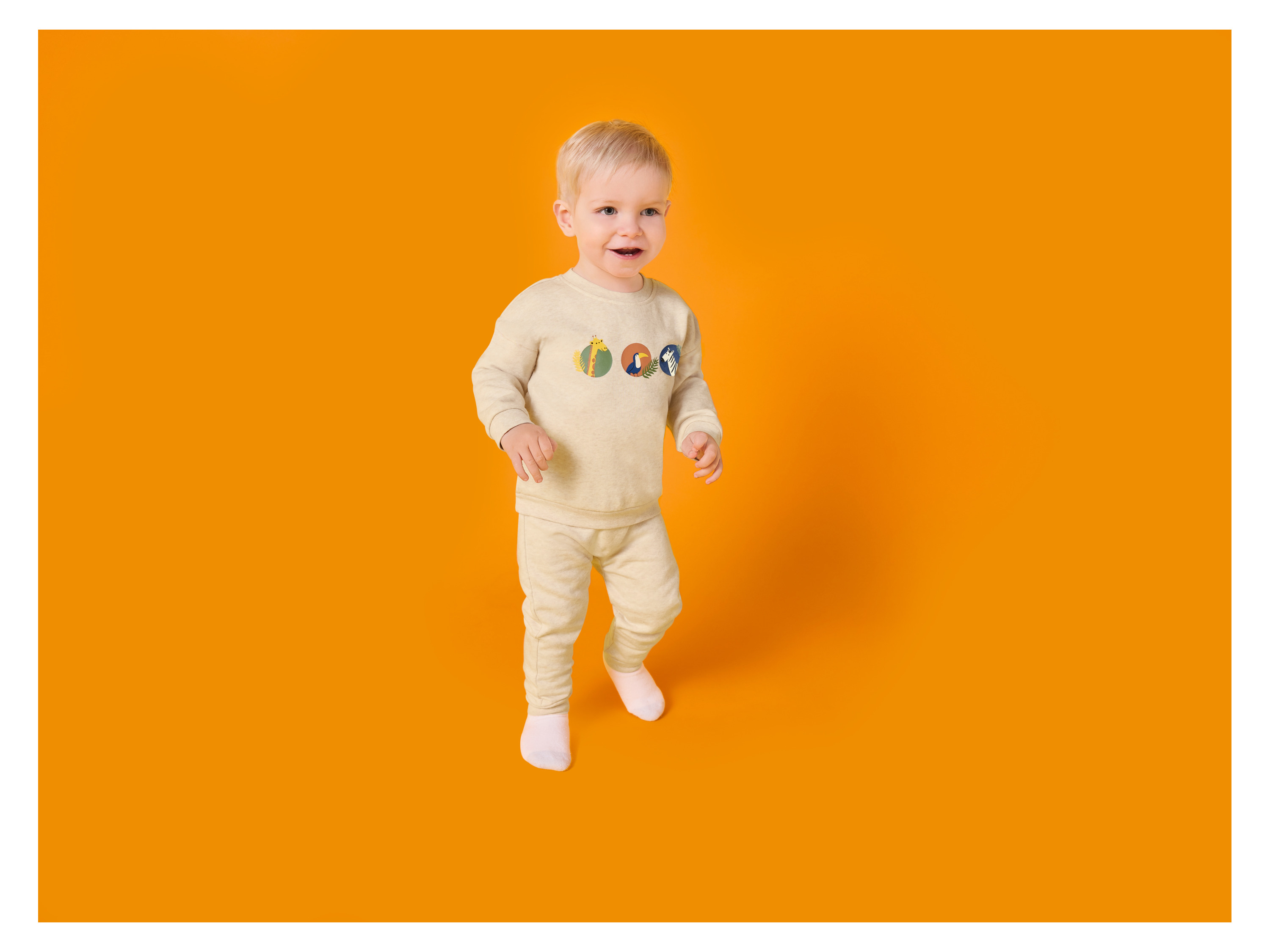 Thumbnail - lupilu® Baby Sweatanzug, 2-teilig (Beige, 62/68)