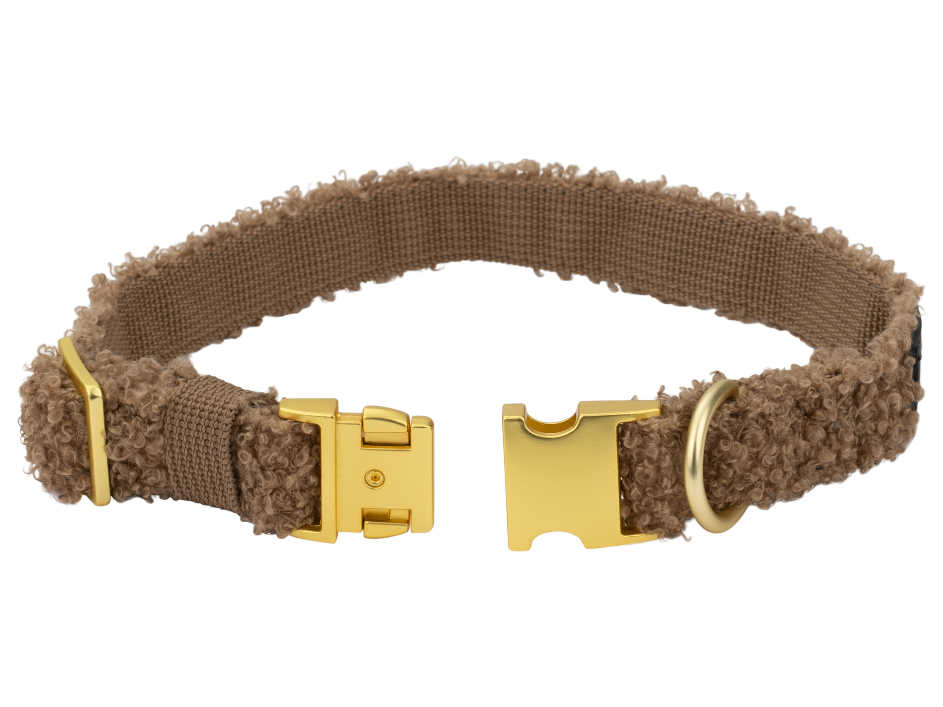 MAX & MILA'S WORLD Hundehalsband / Hundeleine im Teddy-Design (Komfort Halsband M)