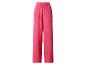 Fuchsiafarbene weite Damenhose mit elastischem Bund und Kordelzug.