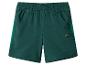 Dunkelgrüne Jungen-Shorts mit elastischem Bund und Seitentaschen