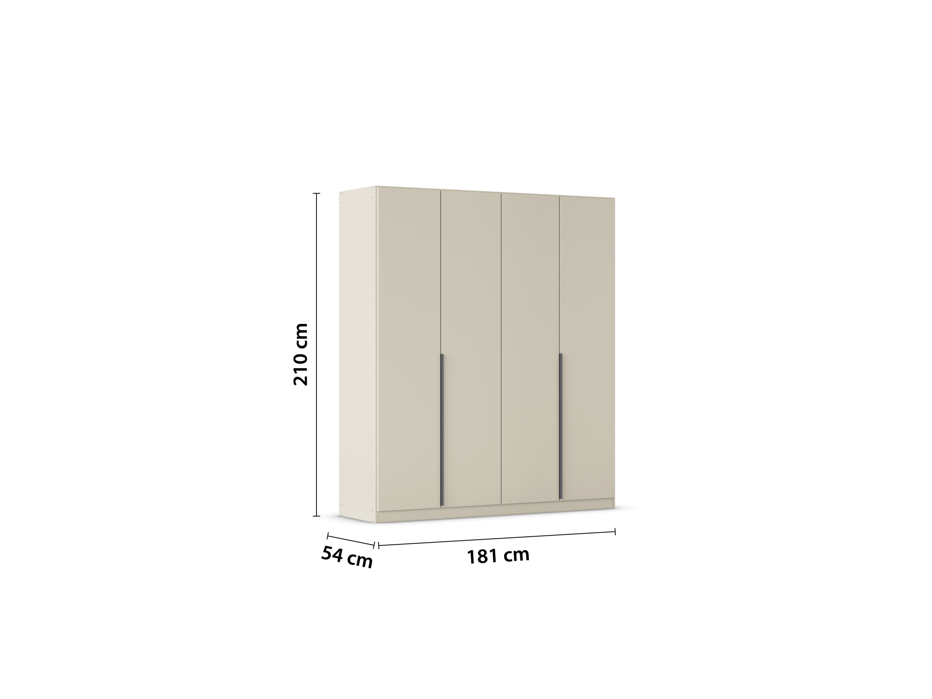 RAUCH ORANGE Drehtürenschrank Alabama (Basic-Zubehör, Beige-Champagner, Griffe Grau, 181 x 210 cm) – Bild 4 von 4