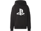 Schwarzer Kapuzenpullover mit weißem Spielkonsolen-Logo auf der Vorderseite