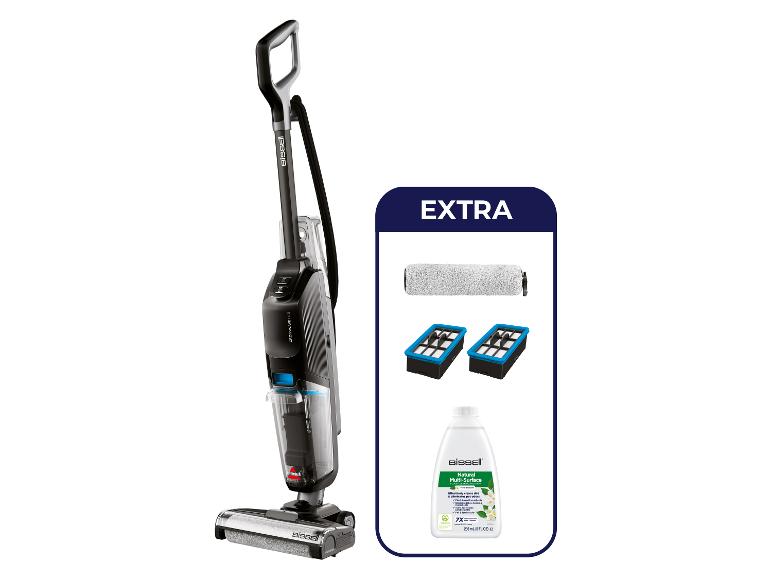Bissell Crosswave HF2 Staubsauger mit zusätzlichem Zubehör.