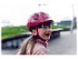 Abus Kinderfahrradhelm, Herzchenmuster, rosa.