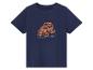 Ein dunkelblaues T-Shirt mit einem Monstertruck-Motiv.