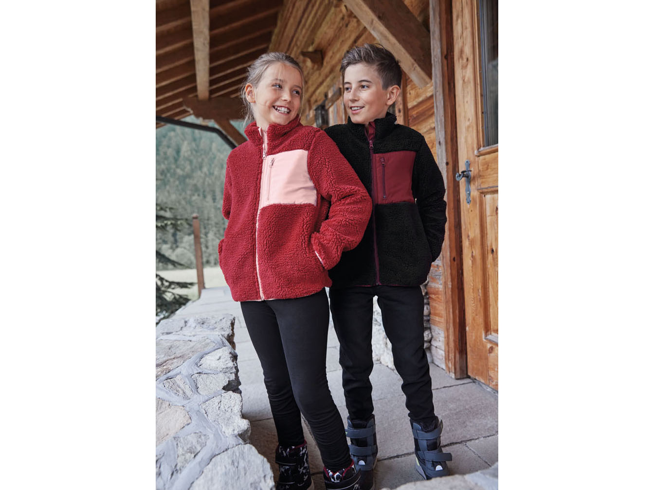 Thumbnail - pepperts!® Kinder Jungen Jacke Lammfellimitat (Schwarz, 158/164)