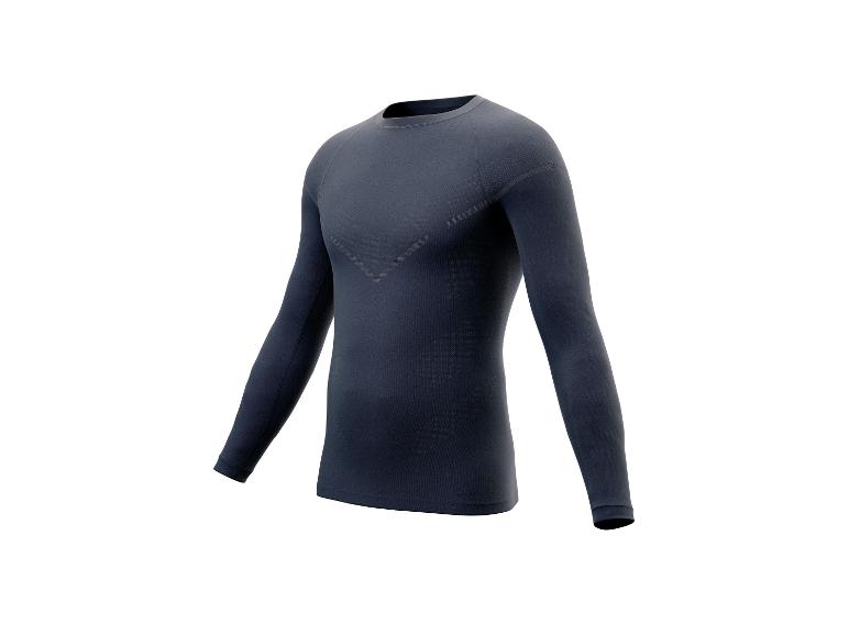 Dunkelblaues langärmeliges Thermo-Shirt für Herren