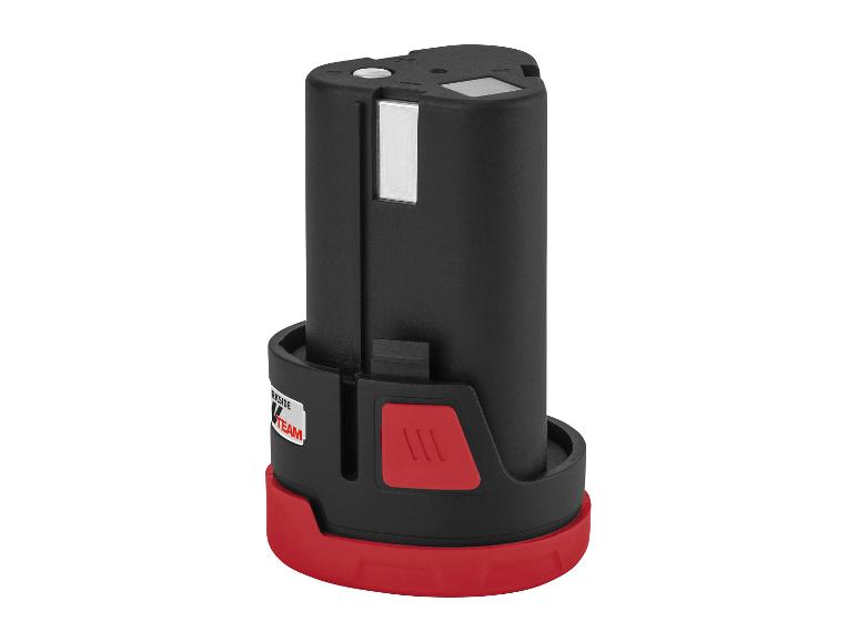 Schwarz-roter Akku für Elektrowerkzeuge mit Ladeanzeige