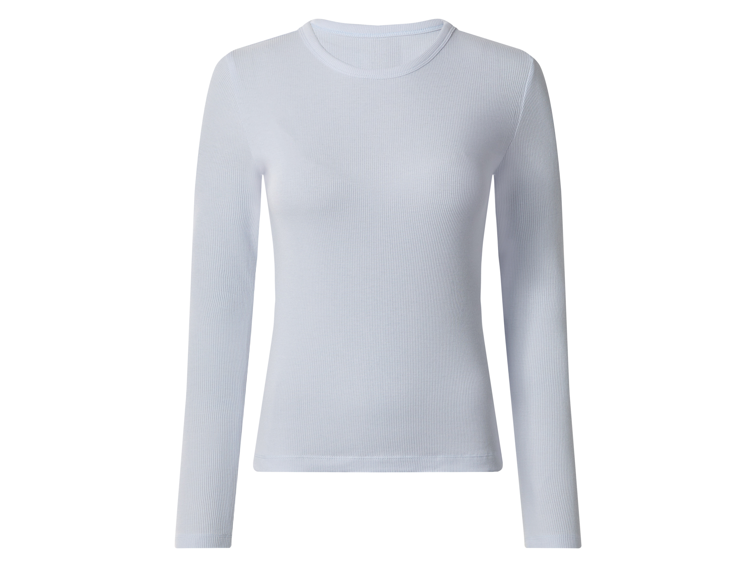 ESMARA® Damen Langarmshirt Rippe (Blau, L(44/46))