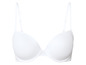 Ein weißer BH mit glatten Cups.