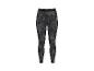 Damen-Sportleggings mit grauem und schwarzem Camouflage-Muster