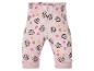 Rosa Baby-Leggings mit Blumen und Cartoon-Figuren.
