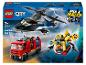 LEGO City Set mit Helikopter, Feuerwehrauto und U-Boot, 874 Teile.