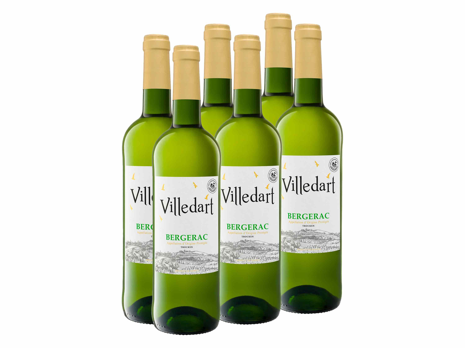6 x 0,75-l-Flasche Weinpaket Villedart Bergerac AOP tr…