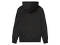 Ein schwarzer Hoodie mit Kapuze.
