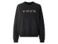 Schwarzes Sweatshirt mit Leopardenmuster-Herzen