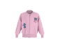 Rosa Bomberjacke mit Stitch- und Angel-Charakteren