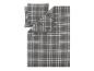 Graues kariertes Bettwäsche-Set mit einem Bettbezug und zwei Kissenbezügen.