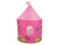 Rosa Kinderspielzelt in Schlossform mit Schmetterlings- und Blumenmotiven.