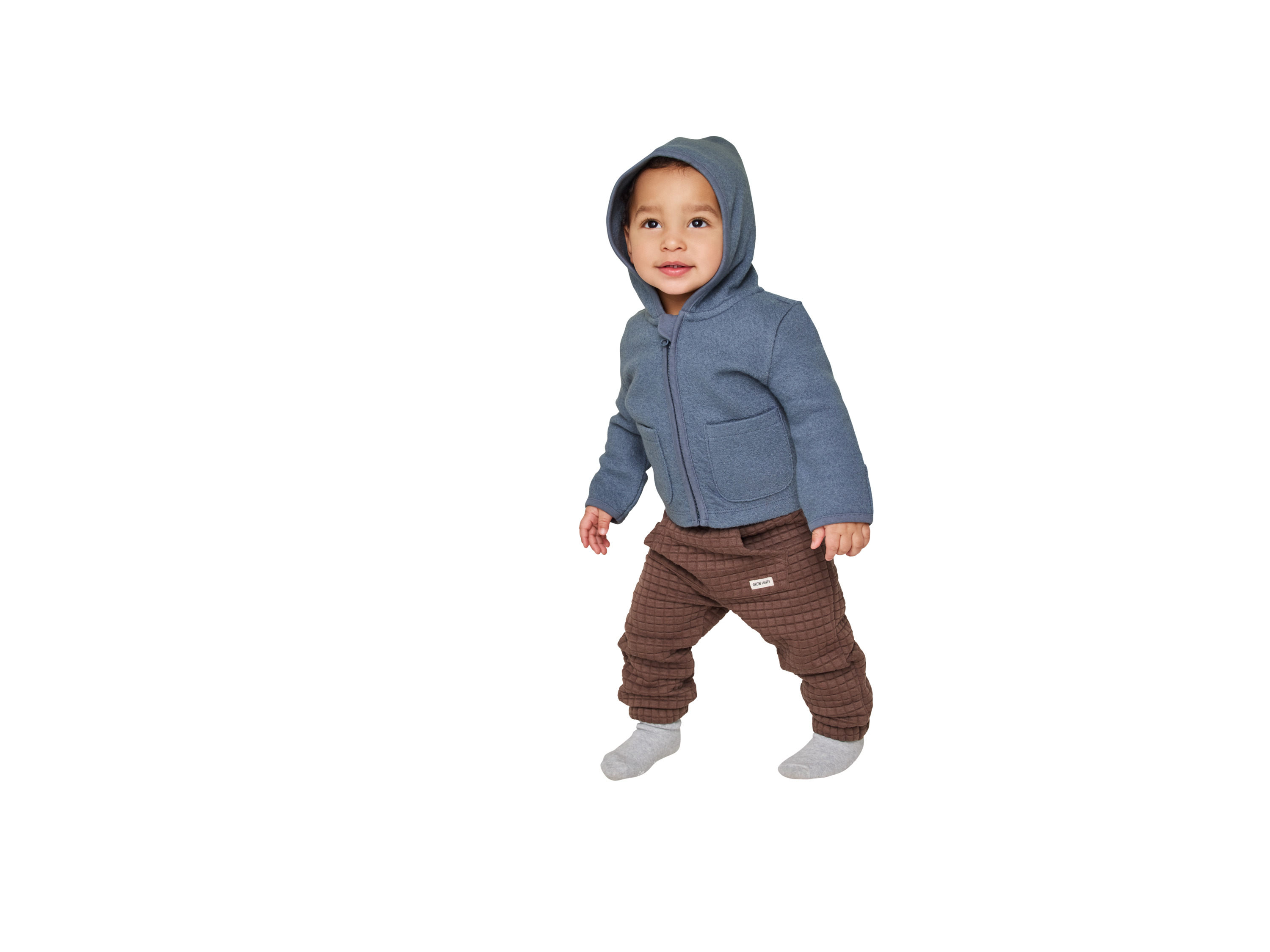 LUPILU® Premium Baby Wollwalk-Jacke (Blau, 74/80) – Bild 2 von 4