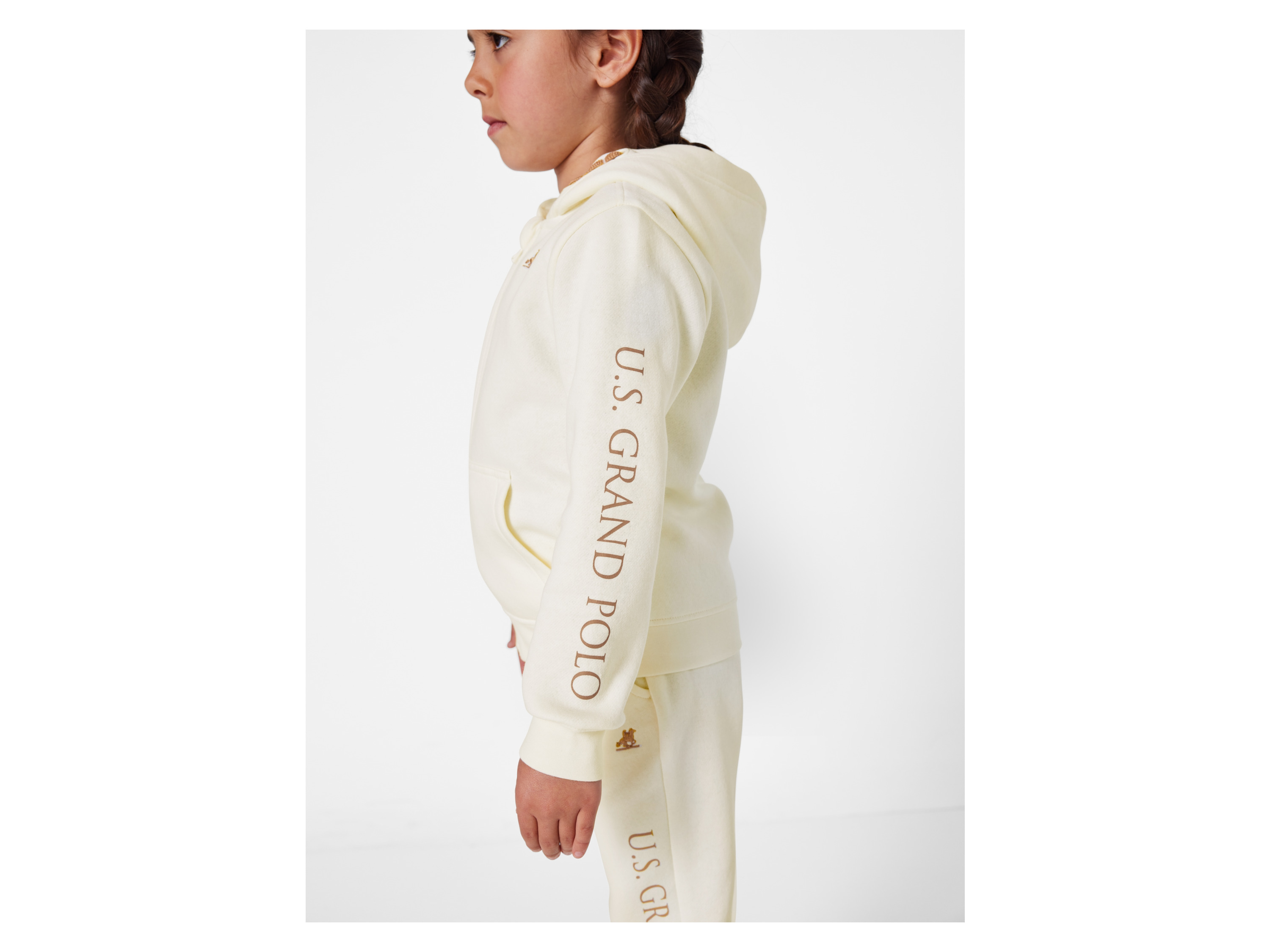 Thumbnail - Kleinkinder Mädchen Sweatjacke (Creme, 122/128)