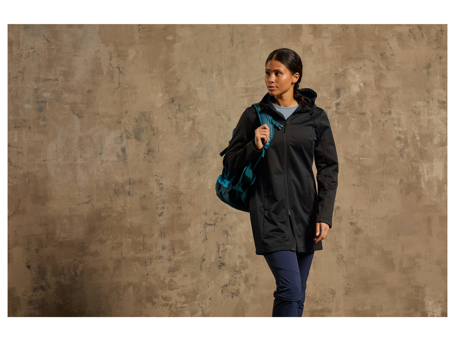 softshellmantel mit kapuze damen