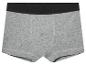 Graue Boxershorts mit schwarzem Bund.