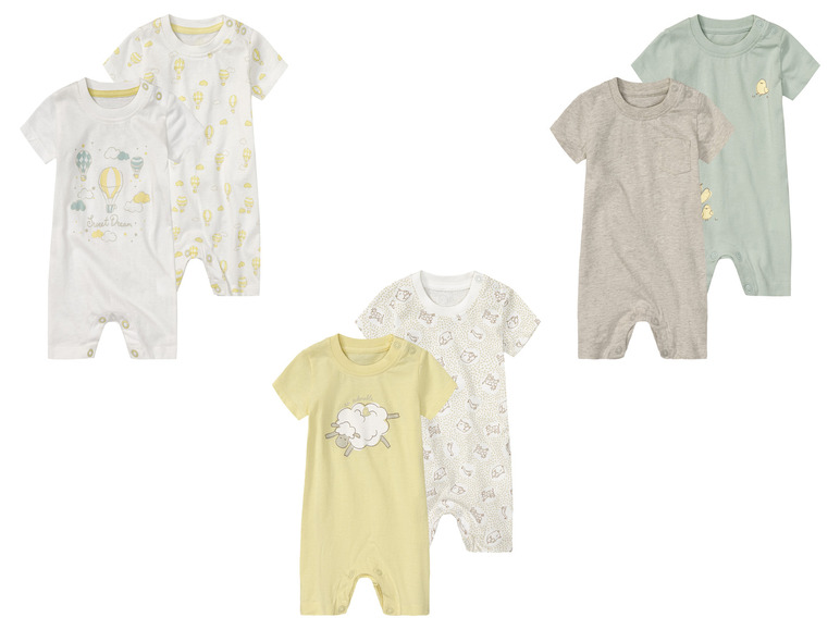 Gehe zu Vollbildansicht: lupilu® Baby Pyjama, 2 Stück, aus reiner Bio-Baumwolle - Bild 1