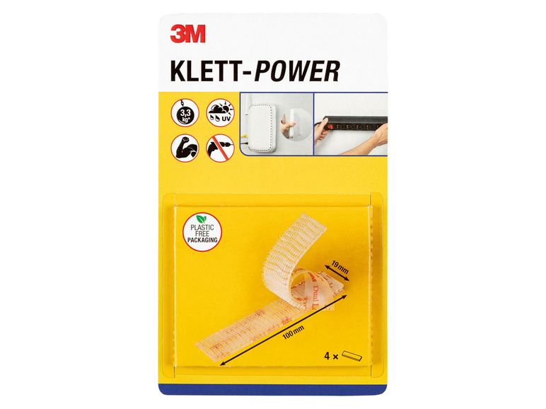 3M KLETT-POWER doppelseitiges Klebeband zum Aufhängen von Gegenständen bis 3,3 kg.