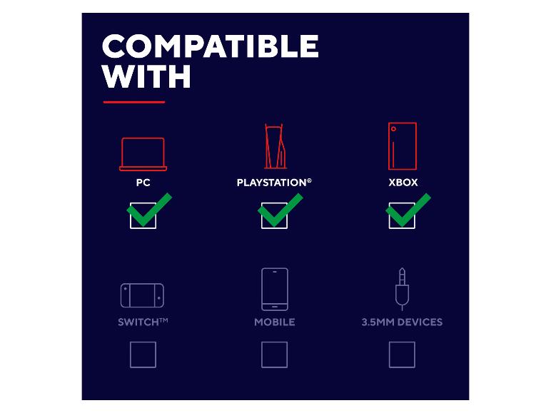 Kompatibilität mit PC, Spielkonsole und anderen Geräten.