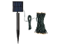 Solar-Lichterkette mit Solarpanel und Erdspieß.