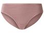 Einfacher rosa Baumwoll-Damen-Slip mit elastischem Bund und Beinöffnungen.