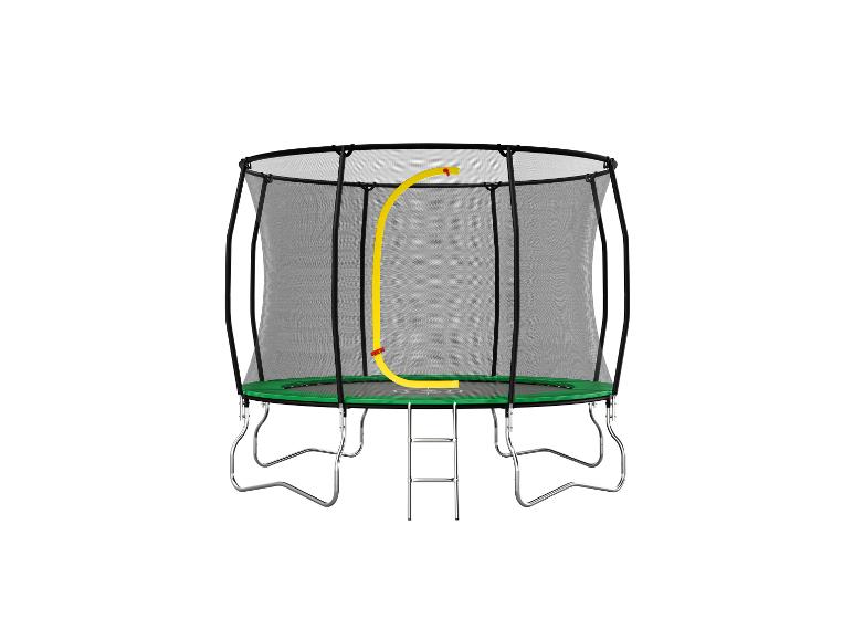 Gartentrampolin mit Sicherheitsnetz und Leiter, grün und schwarz
