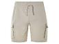 Beige Cargo-Shorts mit Kordelzug.