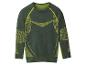 Grünes Langarm-Sportshirt mit gelben Details