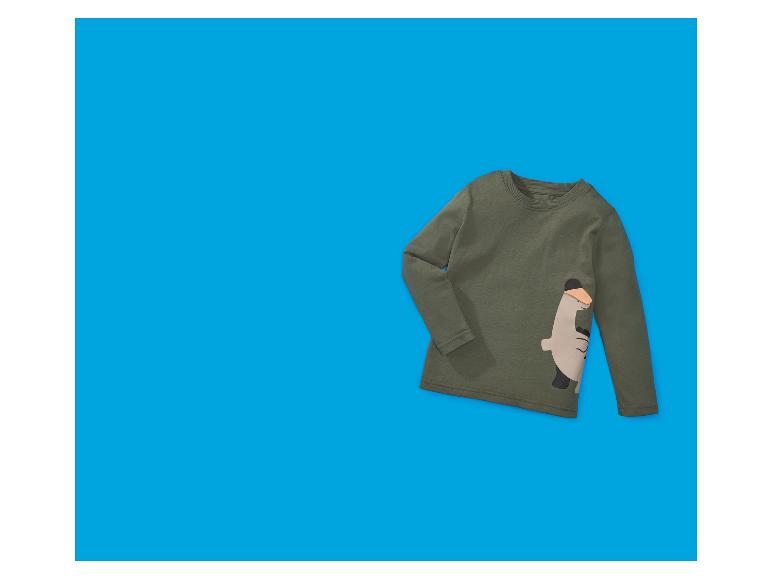 Grünes Langarmshirt mit Enten-Print