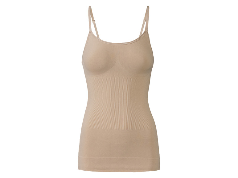 Ein nahtloses, beiges Top zum Tragen unter Kleidung.