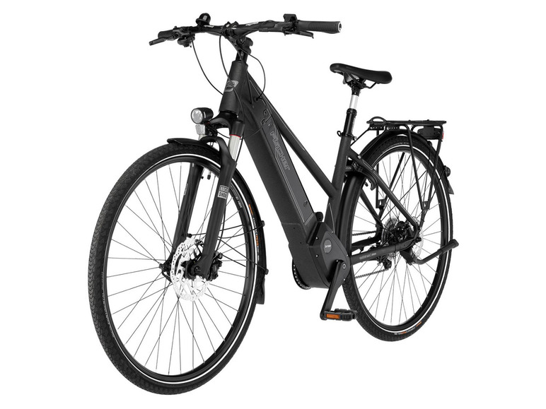 Ein schwarzes E-Bike der Marke Fischer.