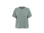 Hellgrünes Damen-T-Shirt mit Rüschensaum