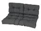 Dunkelgraues Outdoor-Kissen-Set mit gesteppten Rücken- und Sitzkissen