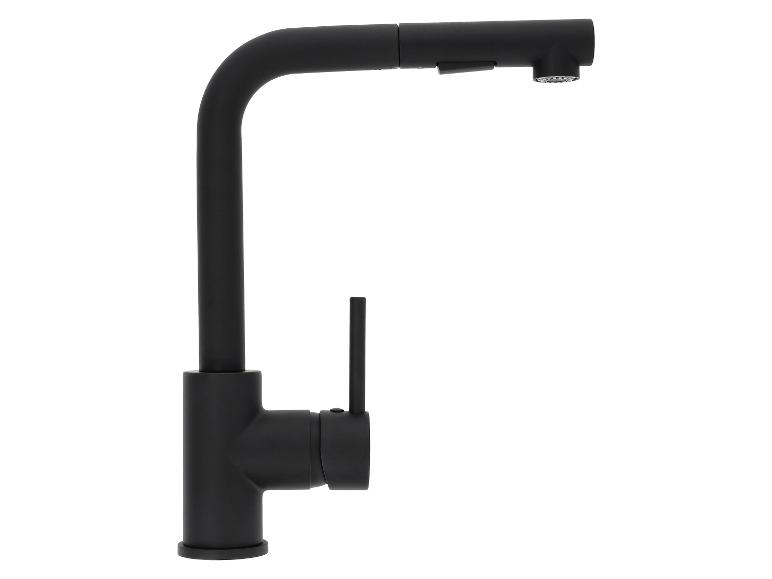 Schwarze Küchenarmatur mit ausziehbarer Brause