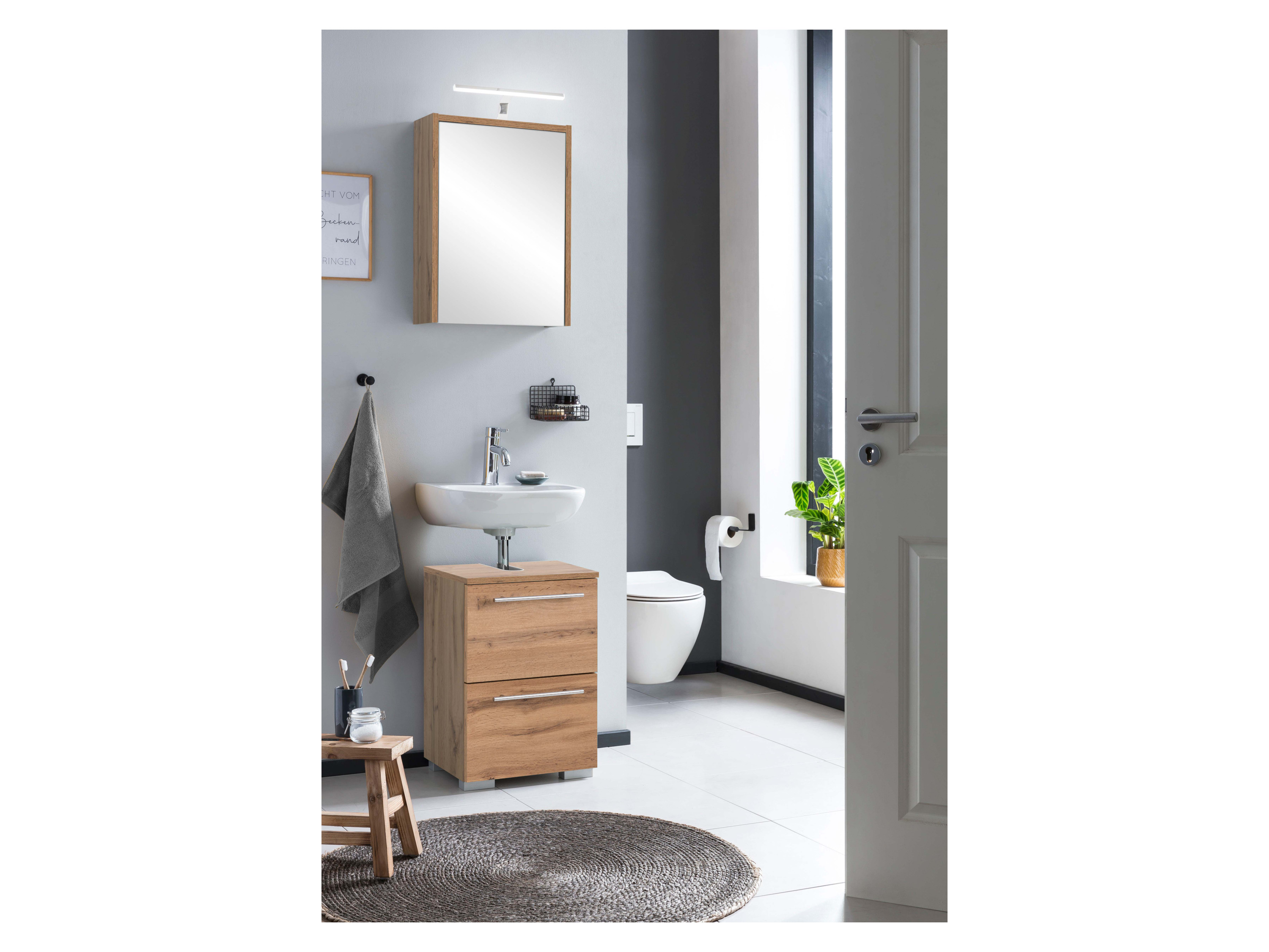 SCHILDMEYER Waschbeckenunterschrank Carlos (Breite 40 cm, Eiche Landhaus) – Bild 2 von 4