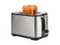 Edelstahl-Toaster mit zwei Toastscheiben und SilverCrest-Logo.