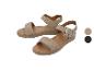 Damen-Sandalen in Beige mit Schnalle und dicker Sohle, in Beige und Schwarz erhältlich.