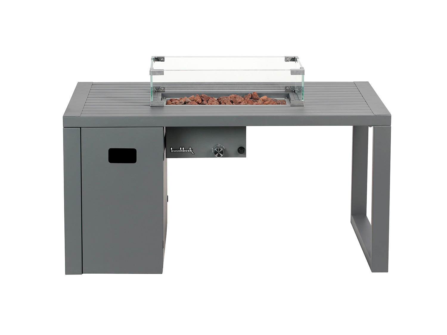 Thumbnail - buschbeck Loungetisch und Feuerstelle »Lagos«, B 115 x T 75 x H 58,5 cm, grau