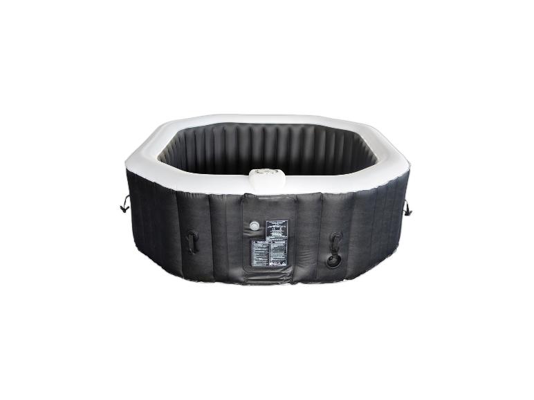 Aufblasbarer Outdoor-Whirlpool HOME DELUXE Drop in Schwarz-Weiß.