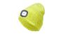 Fluoreszierende gelbe Mütze mit integriertem LED-Licht.