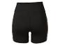 Schwarze High-Waist-Sporthose mit Seitentasche, Rückansicht.