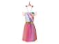 Regenbogen-Einhornkleid mit passendem Haarband für Kinder.